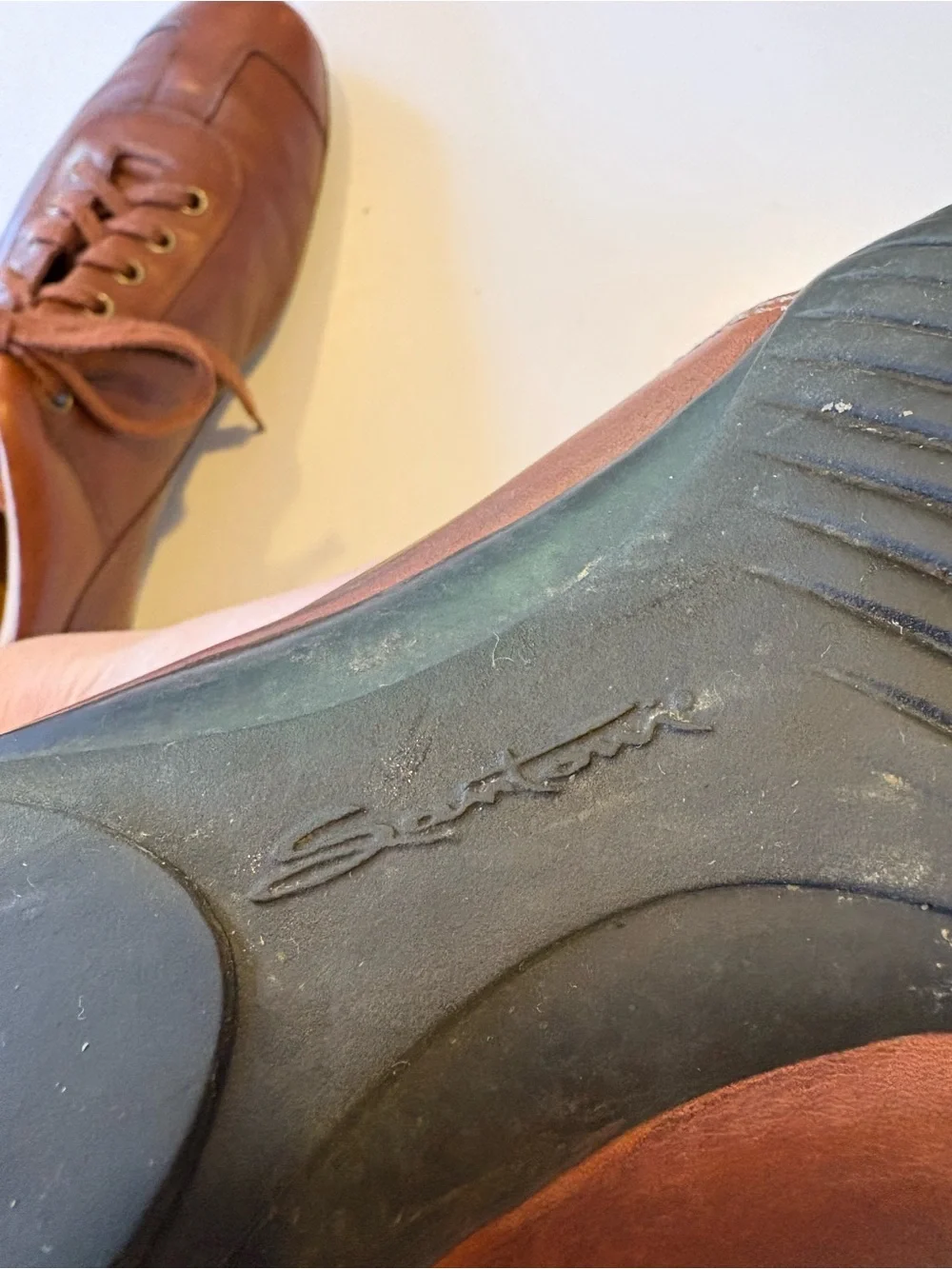 Santoni Nuvola || Leather Sneakers Cognac Brown‎ Lace Cognac Brown Tan 12
